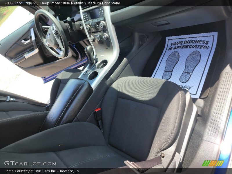 Deep Impact Blue Metallic / Medium Light Stone 2013 Ford Edge SE