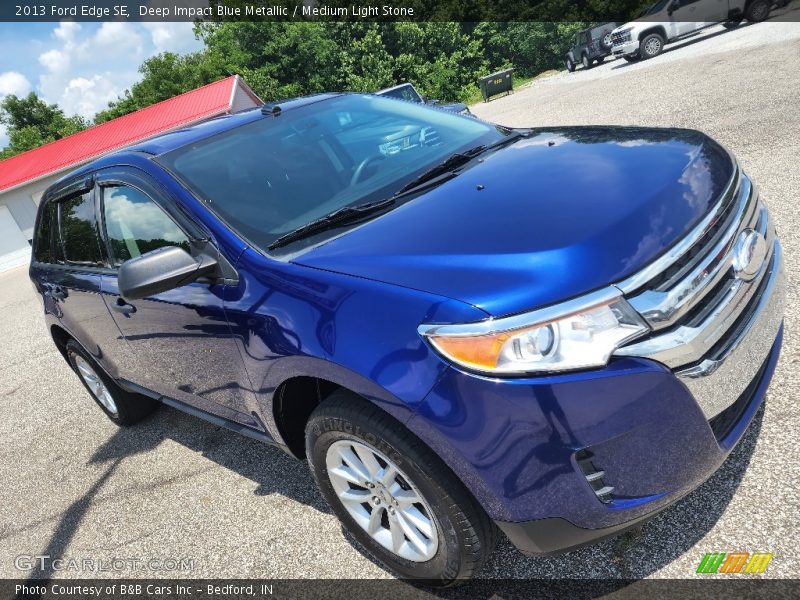 Deep Impact Blue Metallic / Medium Light Stone 2013 Ford Edge SE