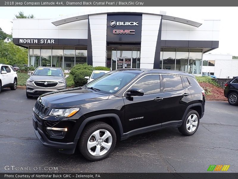 Diamond Black Crystal Pearl / Black/Ski Gray 2018 Jeep Compass Latitude 4x4