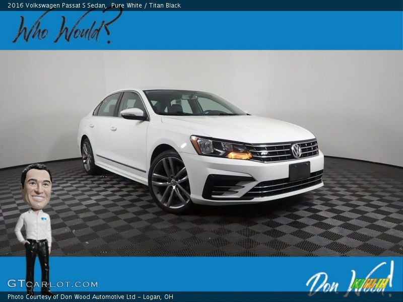 Pure White / Titan Black 2016 Volkswagen Passat S Sedan