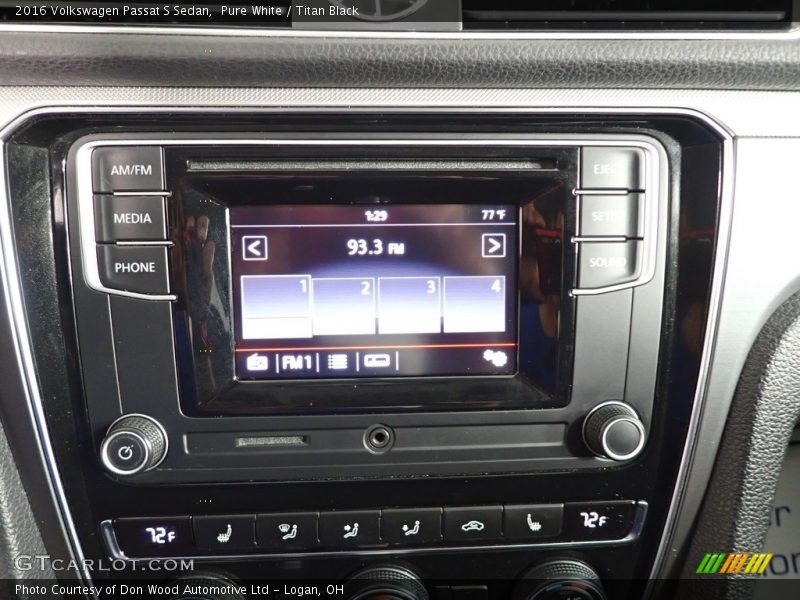 Pure White / Titan Black 2016 Volkswagen Passat S Sedan