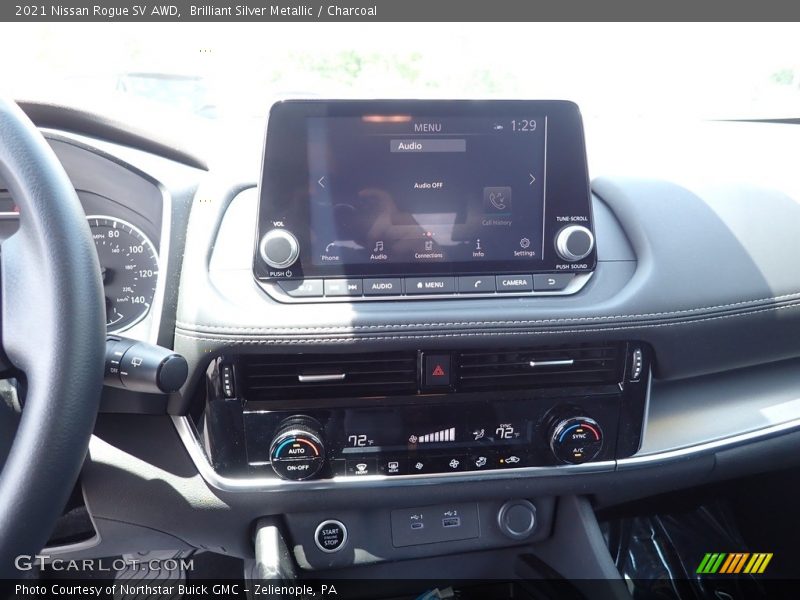 Brilliant Silver Metallic / Charcoal 2021 Nissan Rogue SV AWD