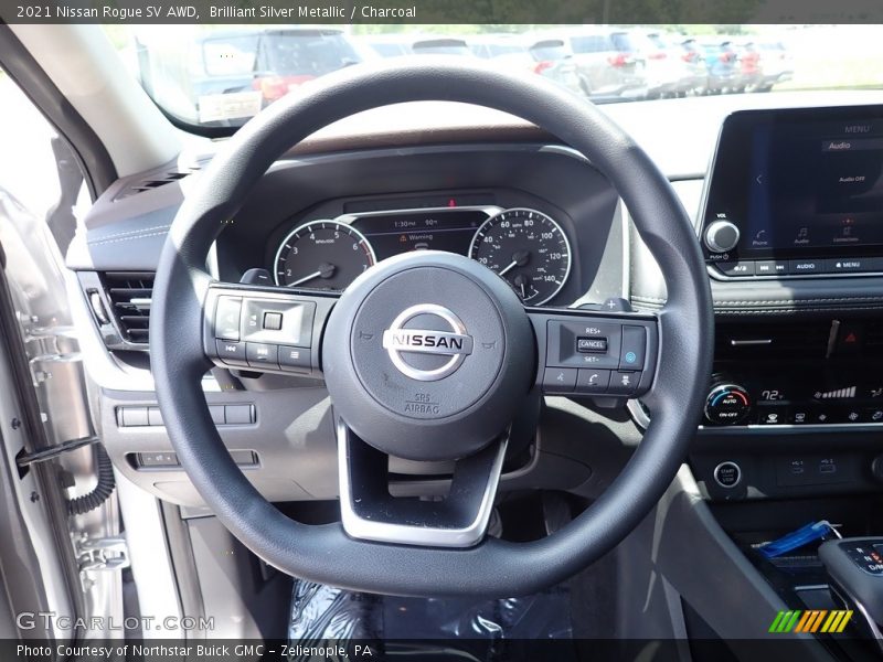 Brilliant Silver Metallic / Charcoal 2021 Nissan Rogue SV AWD