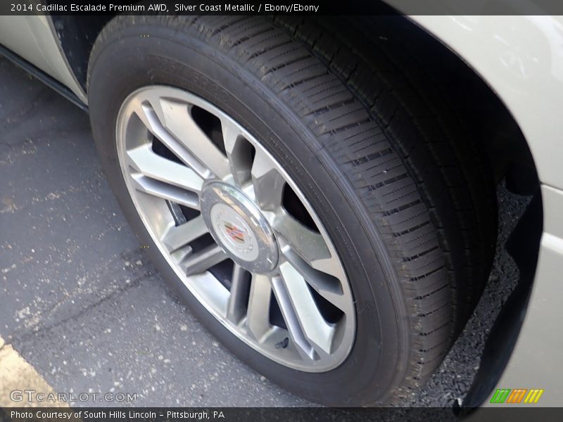 Silver Coast Metallic / Ebony/Ebony 2014 Cadillac Escalade Premium AWD