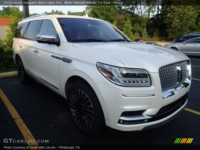 White Platinum Metallic Tri-Coat / Russet 2019 Lincoln Navigator Black Label 4x4