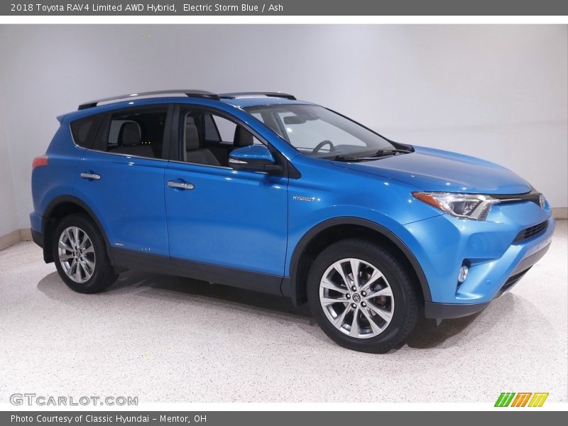 Electric Storm Blue / Ash 2018 Toyota RAV4 Limited AWD Hybrid