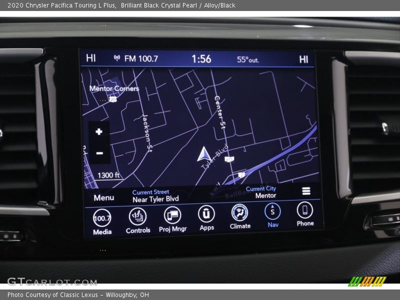 Brilliant Black Crystal Pearl / Alloy/Black 2020 Chrysler Pacifica Touring L Plus