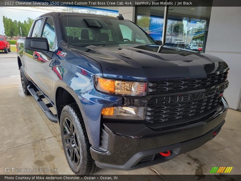 Northsky Blue Metallic / Jet Black 2022 Chevrolet Silverado 1500 Limited Custom Trail Boss Crew Cab 4x4