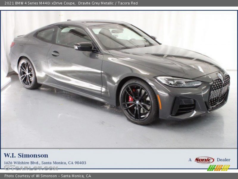 Dravite Grey Metallic / Tacora Red 2021 BMW 4 Series M440i xDrive Coupe