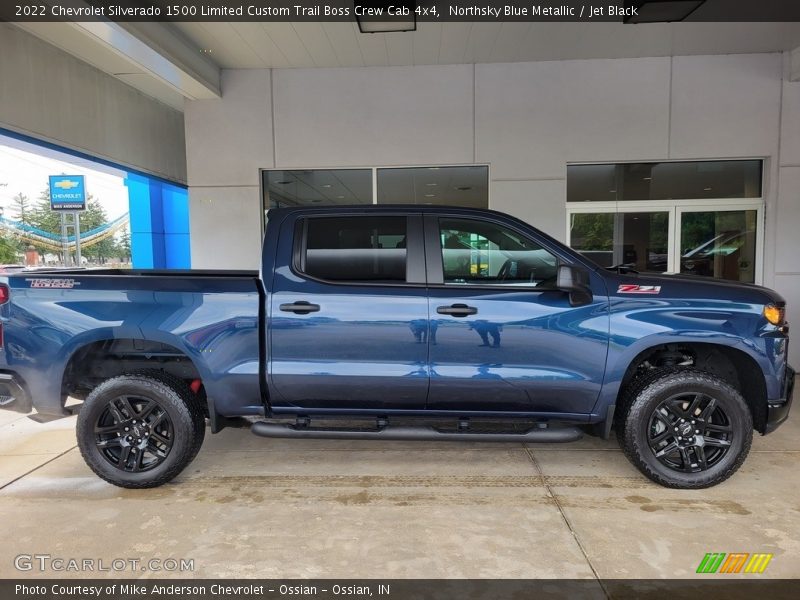 Northsky Blue Metallic / Jet Black 2022 Chevrolet Silverado 1500 Limited Custom Trail Boss Crew Cab 4x4