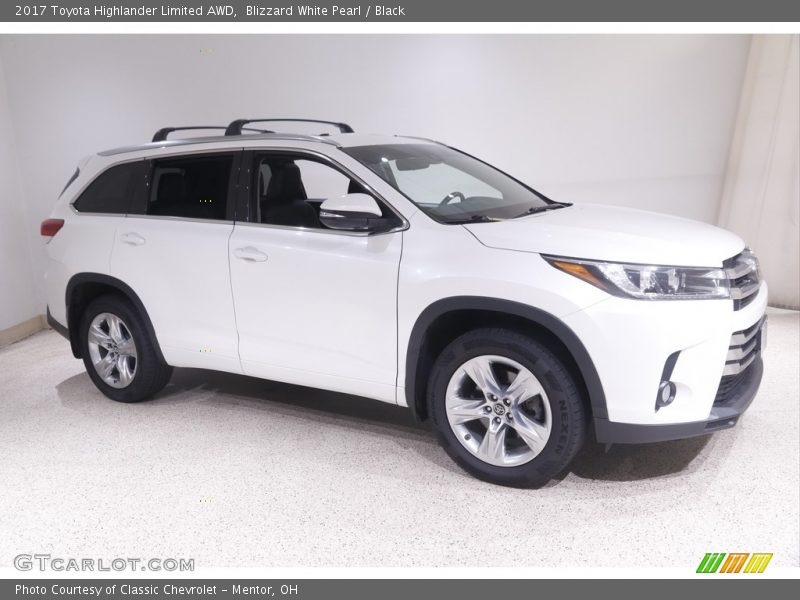 Blizzard White Pearl / Black 2017 Toyota Highlander Limited AWD
