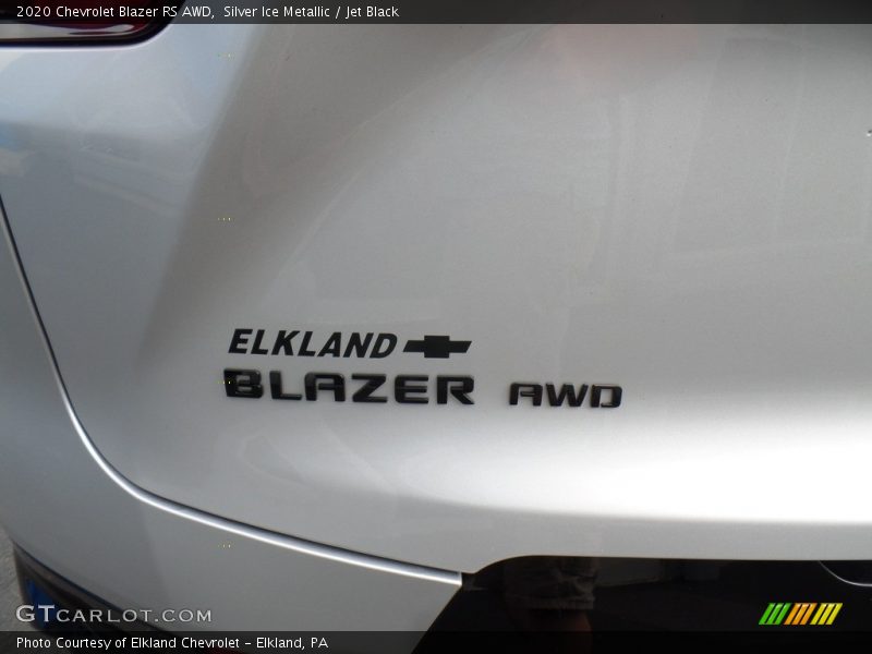 Silver Ice Metallic / Jet Black 2020 Chevrolet Blazer RS AWD