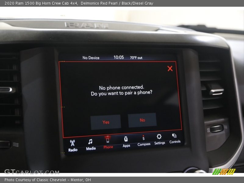 Delmonico Red Pearl / Black/Diesel Gray 2020 Ram 1500 Big Horn Crew Cab 4x4
