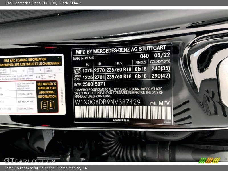 Black / Black 2022 Mercedes-Benz GLC 300