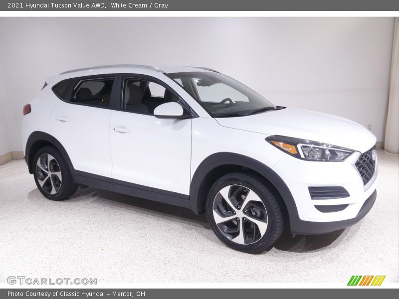 White Cream / Gray 2021 Hyundai Tucson Value AWD