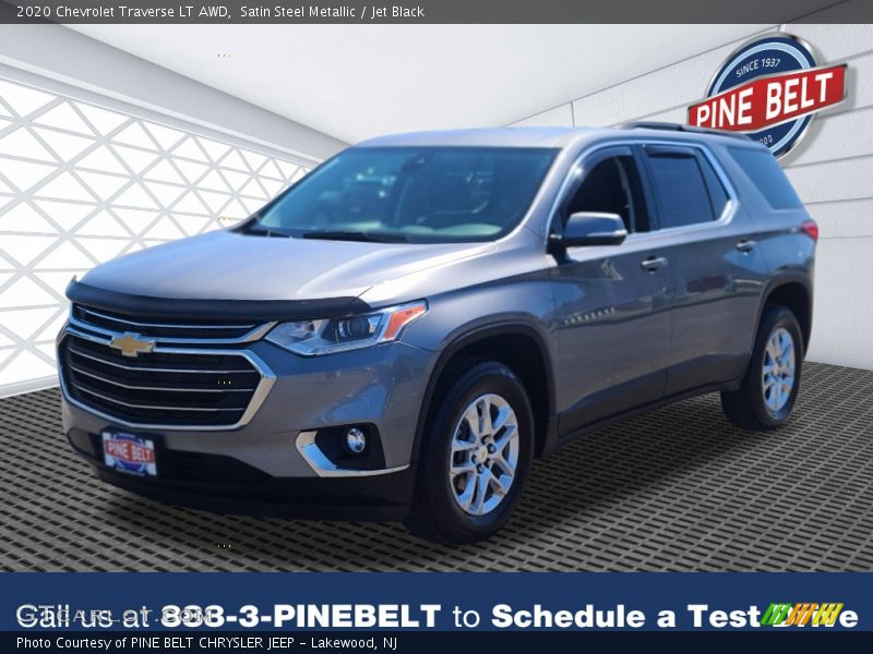 Satin Steel Metallic / Jet Black 2020 Chevrolet Traverse LT AWD