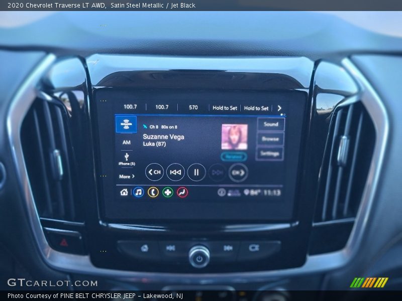 Satin Steel Metallic / Jet Black 2020 Chevrolet Traverse LT AWD