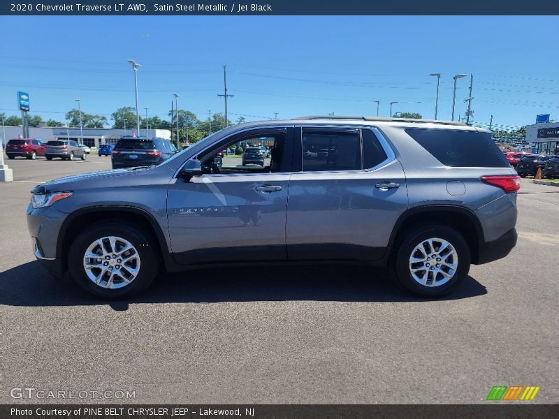 Satin Steel Metallic / Jet Black 2020 Chevrolet Traverse LT AWD