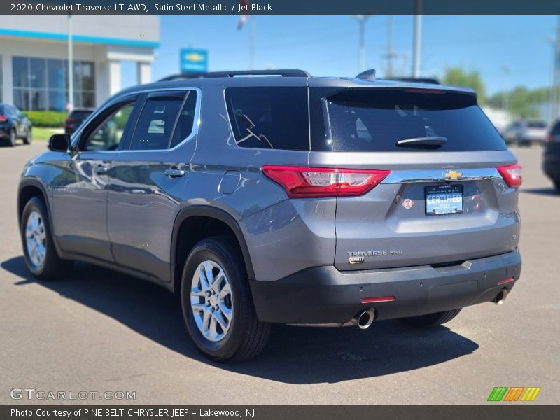 Satin Steel Metallic / Jet Black 2020 Chevrolet Traverse LT AWD