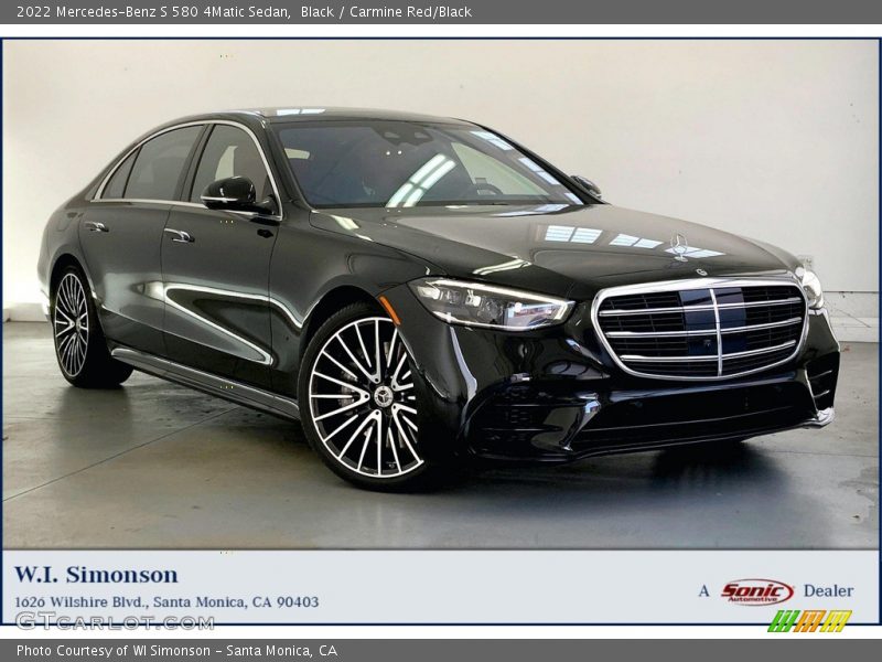 Black / Carmine Red/Black 2022 Mercedes-Benz S 580 4Matic Sedan