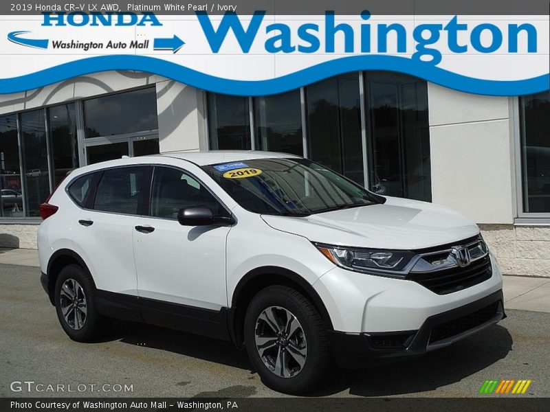 Platinum White Pearl / Ivory 2019 Honda CR-V LX AWD