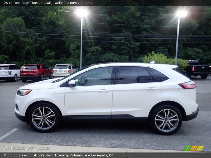 White Platinum / Ceramic 2019 Ford Edge Titanium AWD