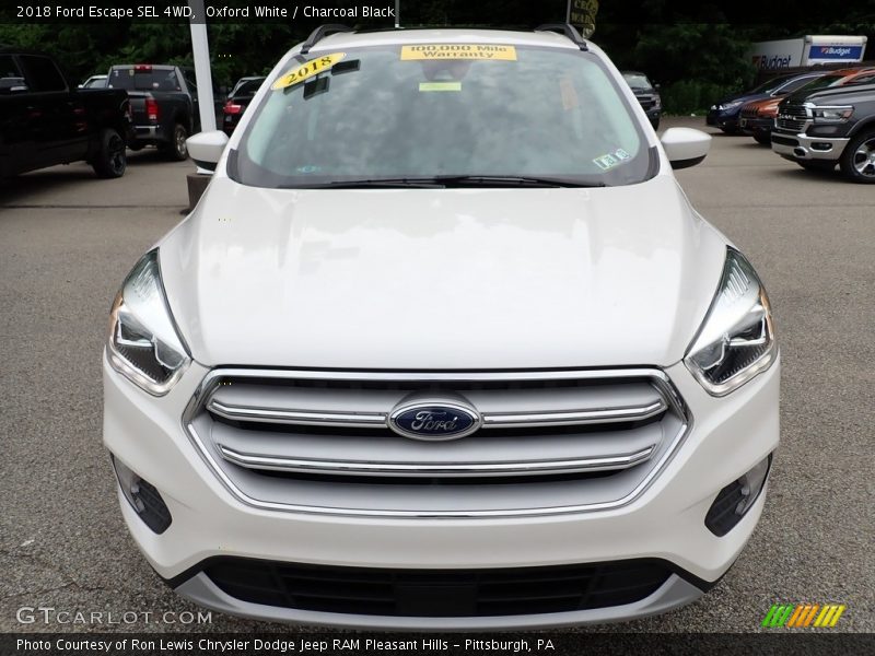 Oxford White / Charcoal Black 2018 Ford Escape SEL 4WD