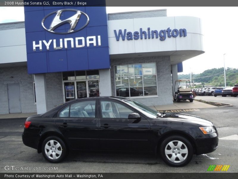 Ebony Black / Beige 2008 Hyundai Sonata GLS