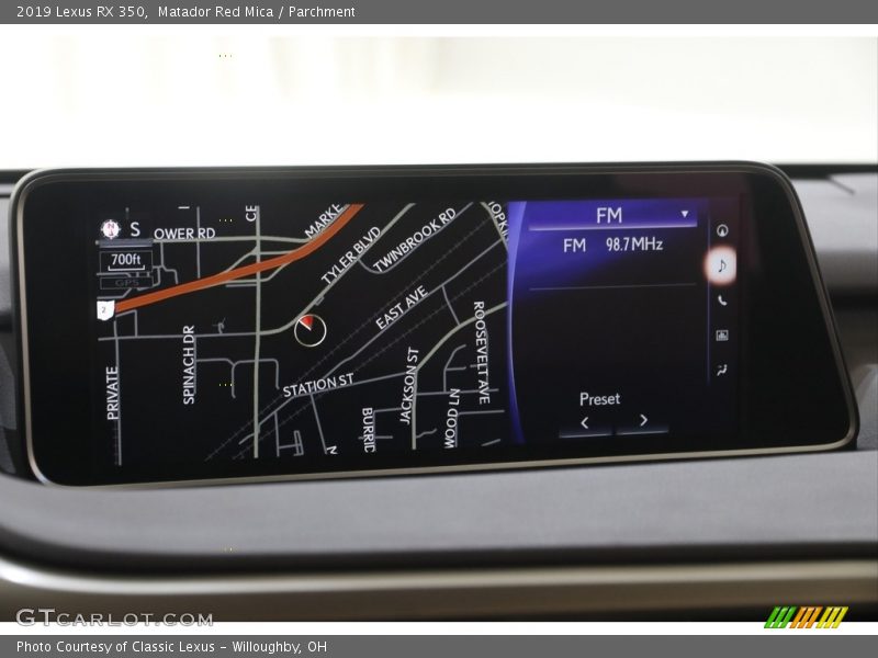 Navigation of 2019 RX 350