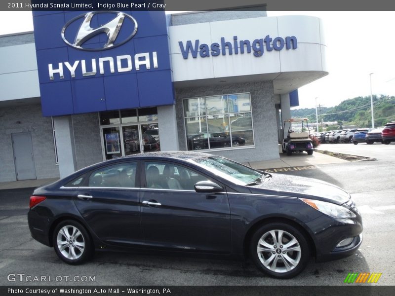 Indigo Blue Pearl / Gray 2011 Hyundai Sonata Limited