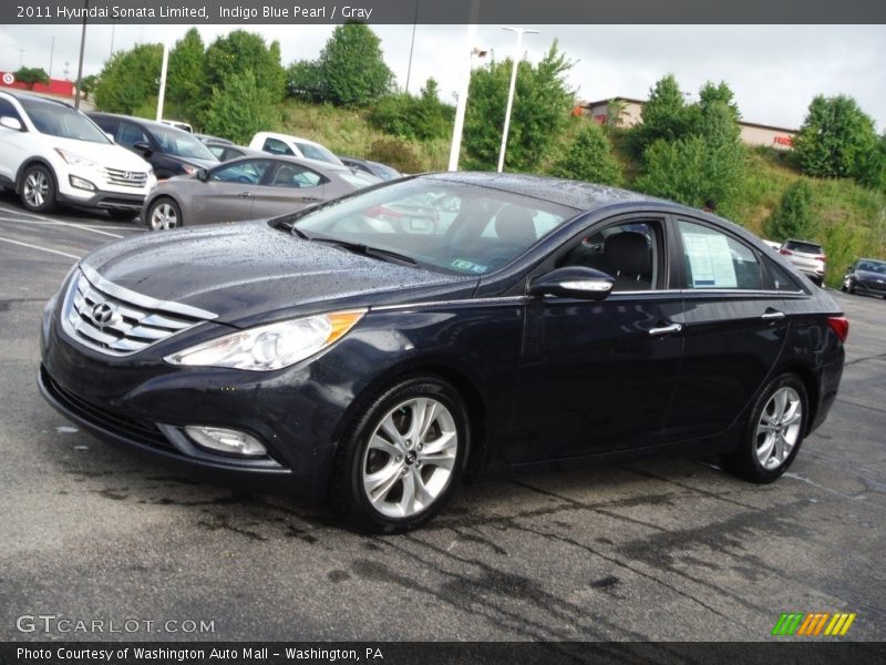 Indigo Blue Pearl / Gray 2011 Hyundai Sonata Limited