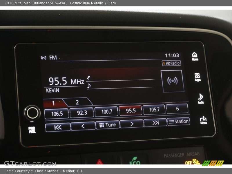 Cosmic Blue Metallic / Black 2018 Mitsubishi Outlander SE S-AWC