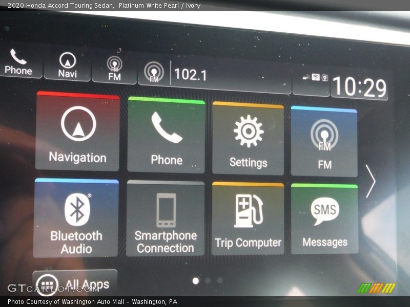 Platinum White Pearl / Ivory 2020 Honda Accord Touring Sedan