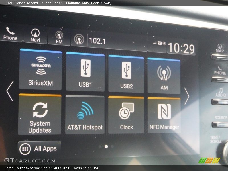 Platinum White Pearl / Ivory 2020 Honda Accord Touring Sedan