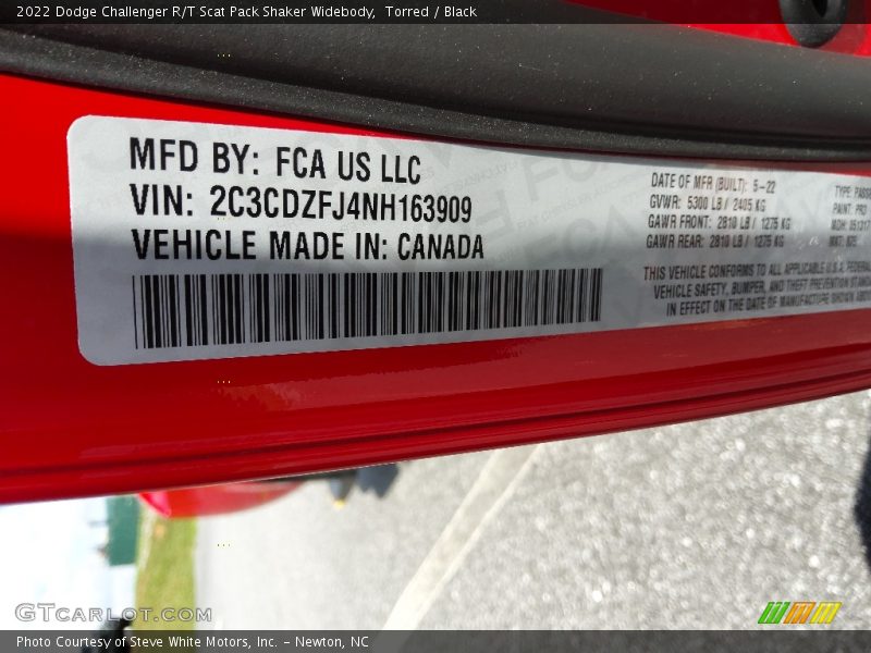 Torred / Black 2022 Dodge Challenger R/T Scat Pack Shaker Widebody