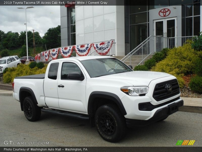 Super White / Cement Gray 2019 Toyota Tacoma SR Access Cab 4x4