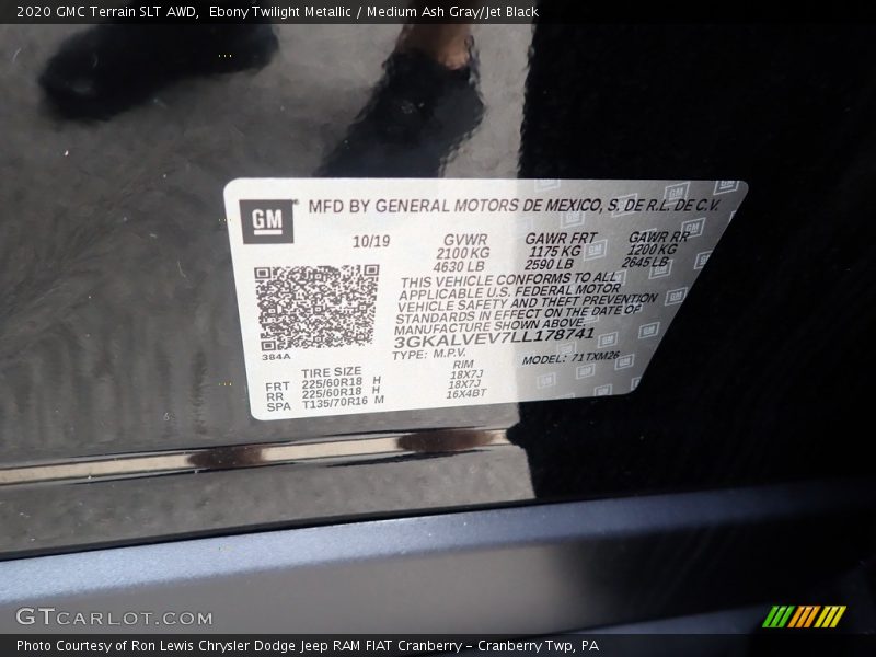 Ebony Twilight Metallic / Medium Ash Gray/Jet Black 2020 GMC Terrain SLT AWD