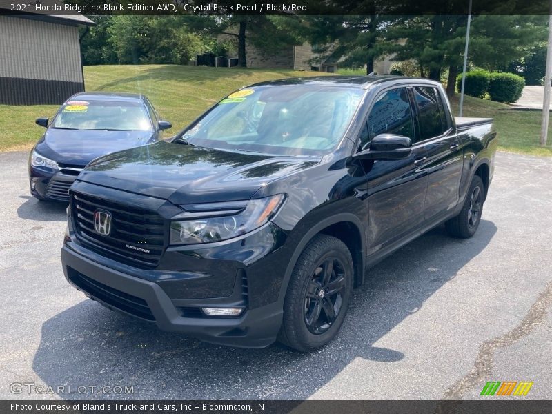 Crystal Black Pearl / Black/Red 2021 Honda Ridgeline Black Edition AWD