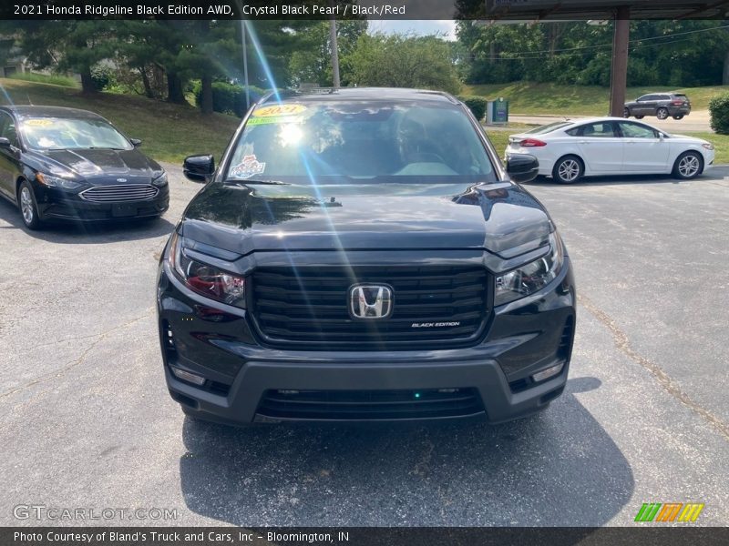 Crystal Black Pearl / Black/Red 2021 Honda Ridgeline Black Edition AWD