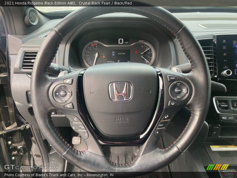 Crystal Black Pearl / Black/Red 2021 Honda Ridgeline Black Edition AWD