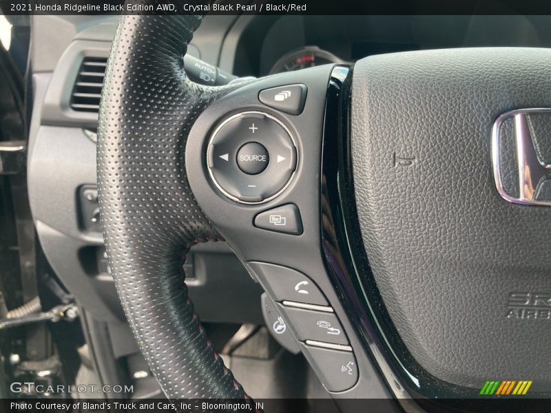 Crystal Black Pearl / Black/Red 2021 Honda Ridgeline Black Edition AWD