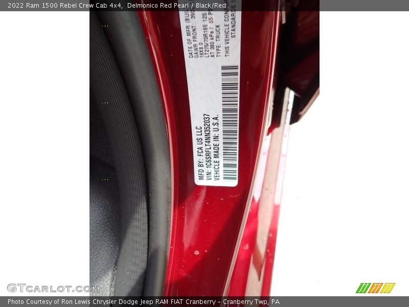 Delmonico Red Pearl / Black/Red 2022 Ram 1500 Rebel Crew Cab 4x4