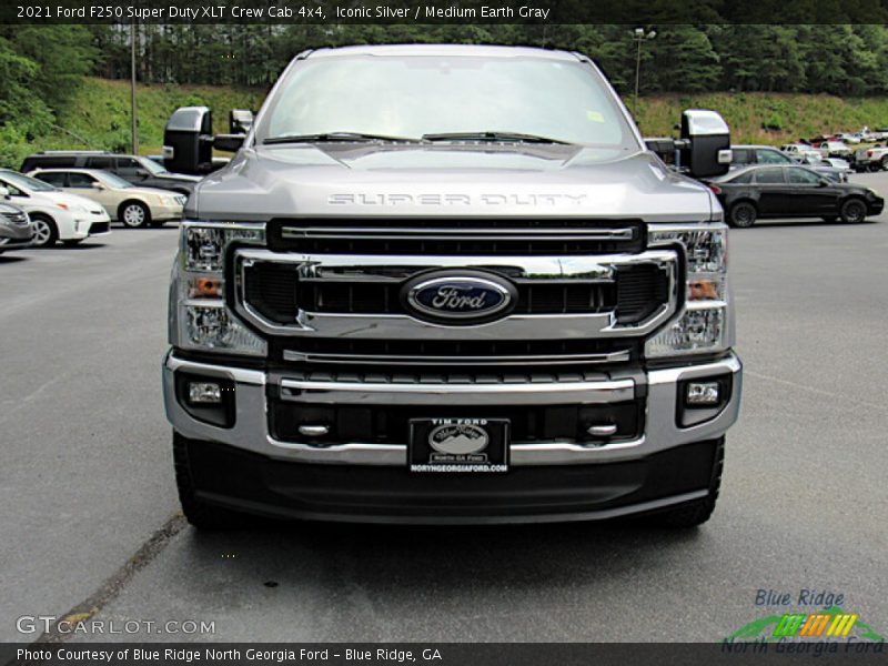 Iconic Silver / Medium Earth Gray 2021 Ford F250 Super Duty XLT Crew Cab 4x4