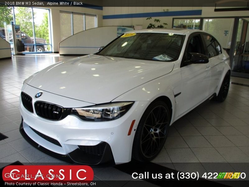 Alpine White / Black 2018 BMW M3 Sedan