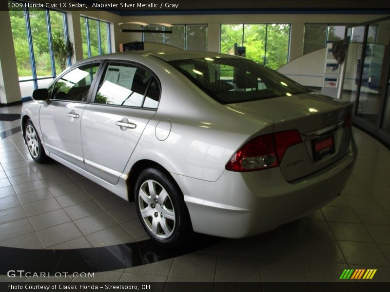 Alabaster Silver Metallic / Gray 2009 Honda Civic LX Sedan