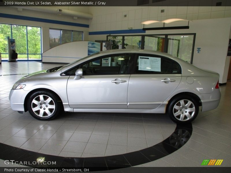Alabaster Silver Metallic / Gray 2009 Honda Civic LX Sedan