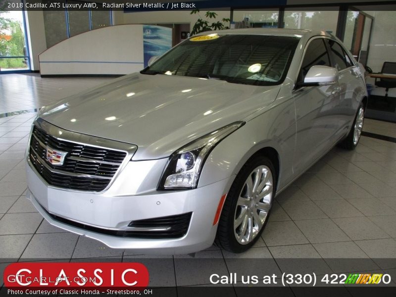 Radiant Silver Metallic / Jet Black 2018 Cadillac ATS Luxury AWD