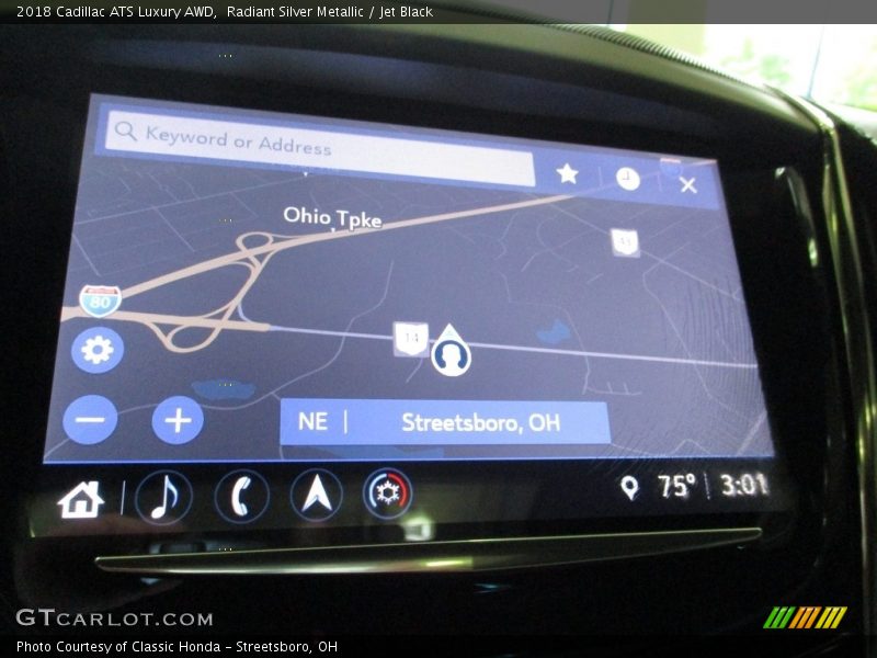 Radiant Silver Metallic / Jet Black 2018 Cadillac ATS Luxury AWD