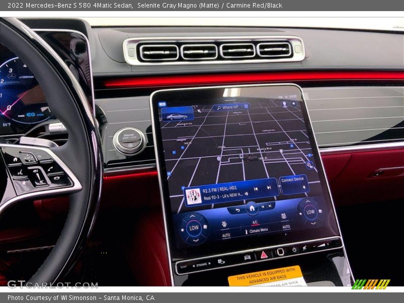 Selenite Gray Magno (Matte) / Carmine Red/Black 2022 Mercedes-Benz S 580 4Matic Sedan