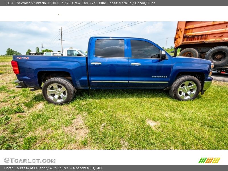 Blue Topaz Metallic / Cocoa/Dune 2014 Chevrolet Silverado 1500 LTZ Z71 Crew Cab 4x4